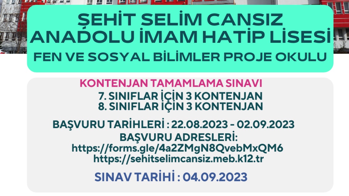 Kontenjan Tamamlama Sınavı Başvuruları Başladı.