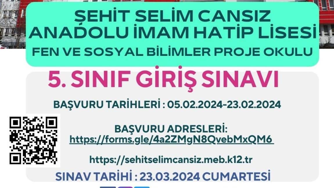 Şehit Selim Cansız AİHL 5. Sınıf Giriş Sınavı Başvuruları Başladı